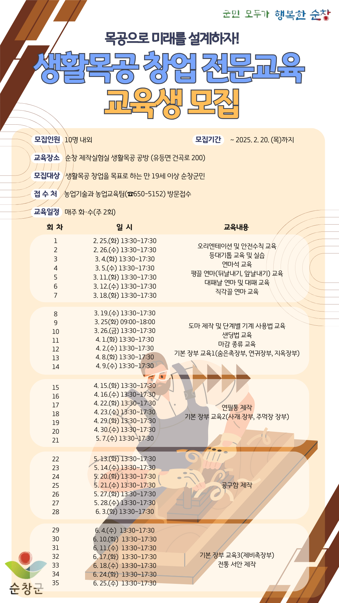 2025생활목공창업전문교육홍보이미지