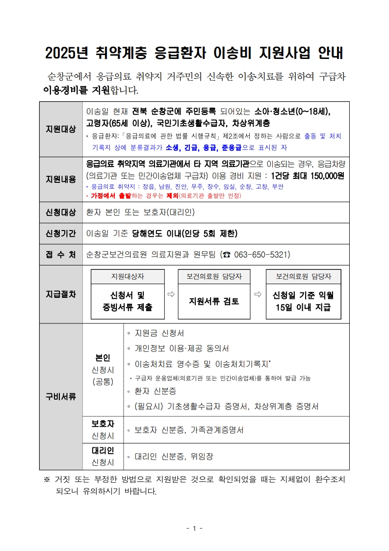 2025년취약계층응급환자이송비지원사업안내_1