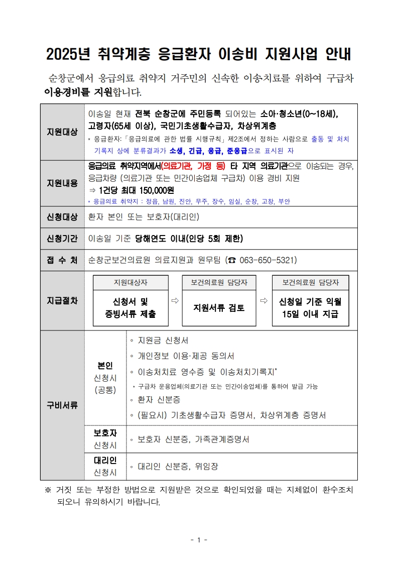 2025년취약계층응급환자이송비지원사업안내_1