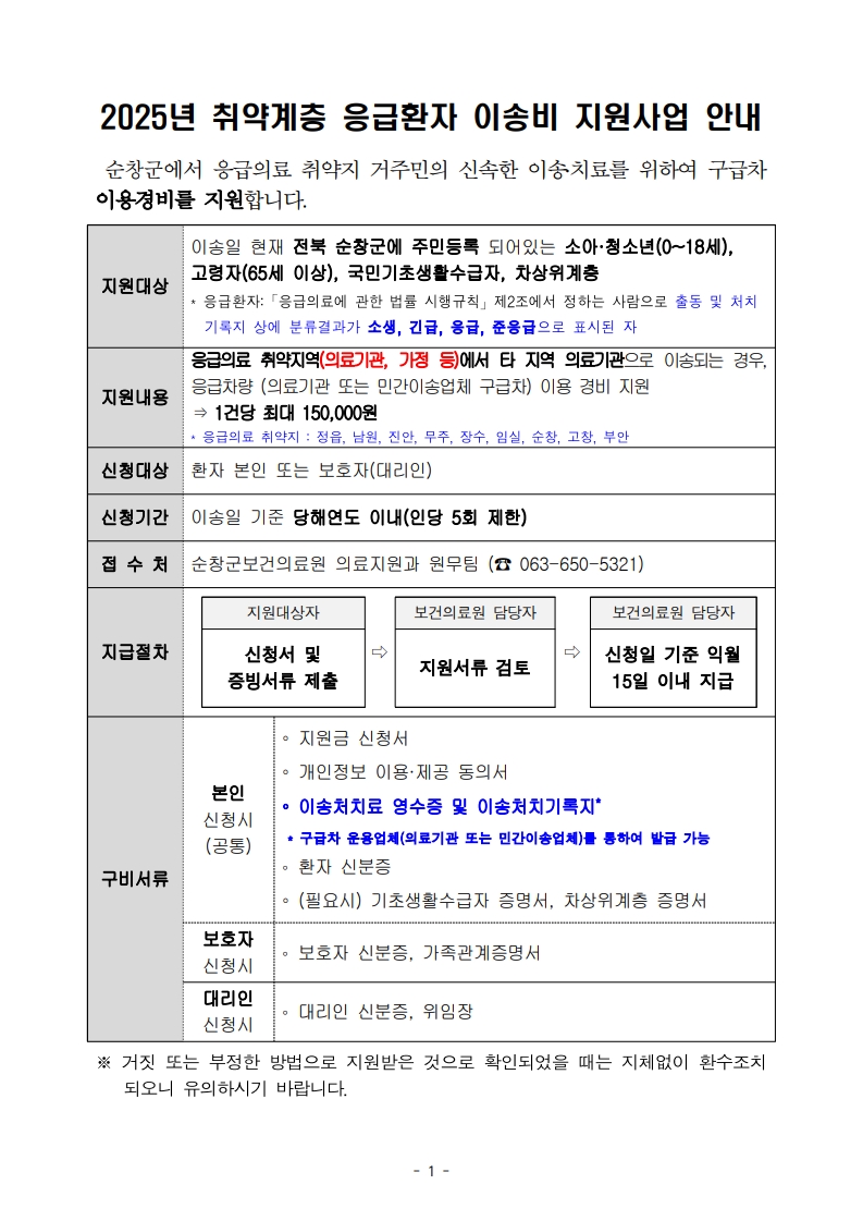 2025년취약계층응급환자이송비지원사업안내_1